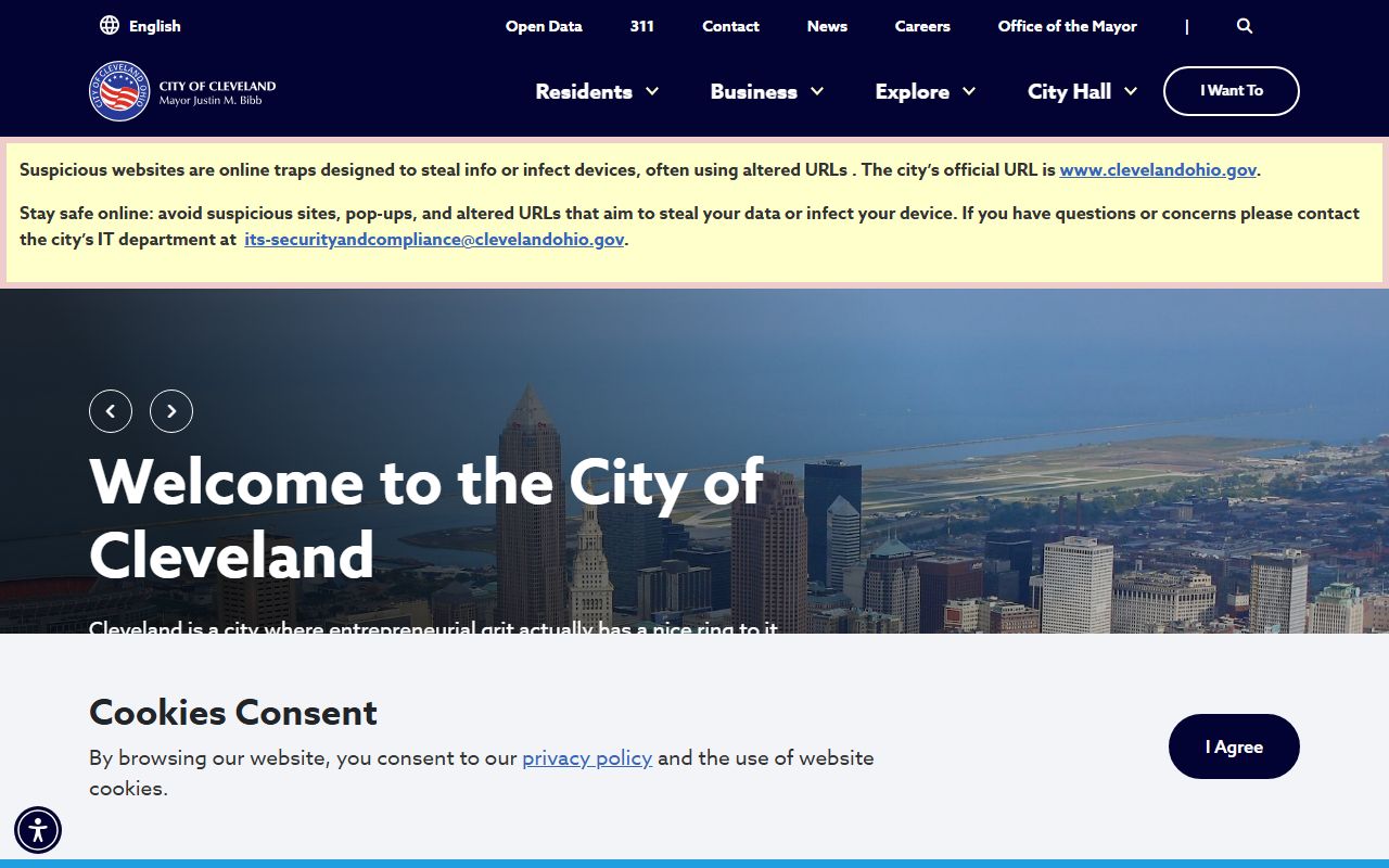 Cleveland City Office of Vital Records website