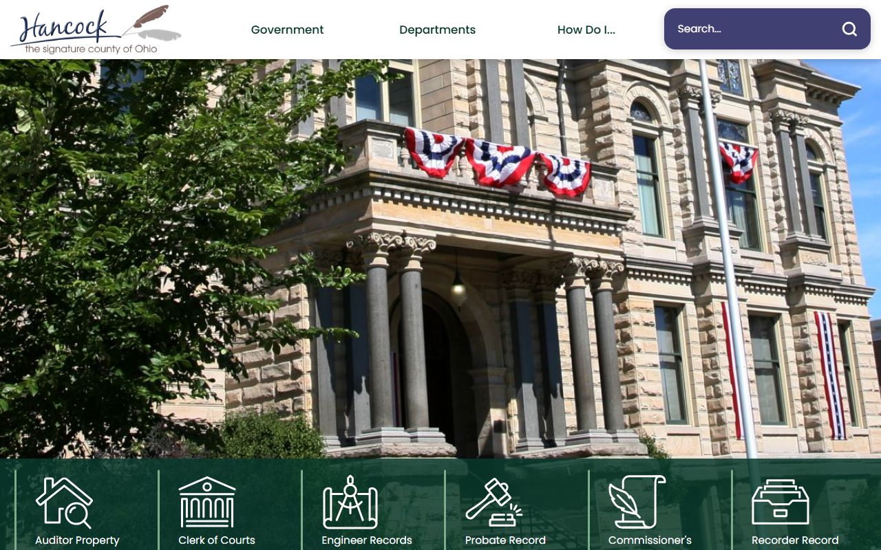 Hancock County Probate Court website for Findlay marriage license services