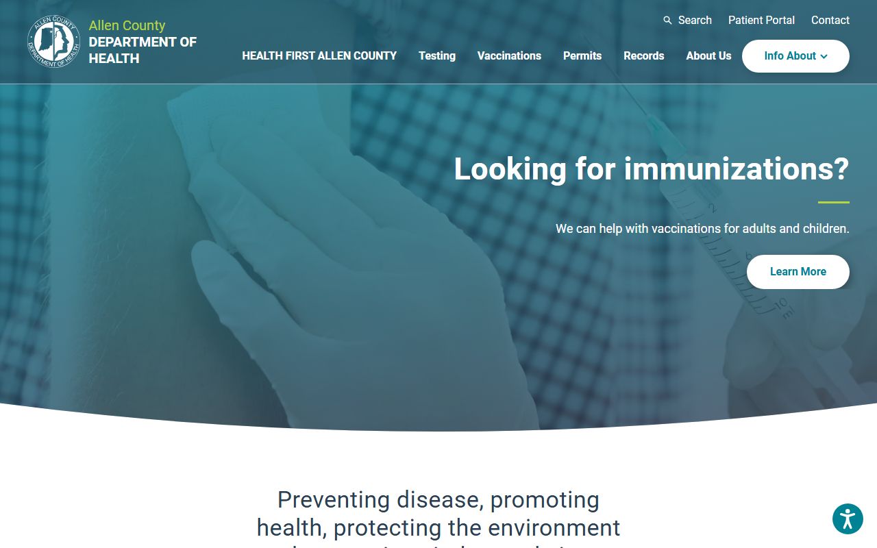 Allen County Health Department website for vital statistics in Lima