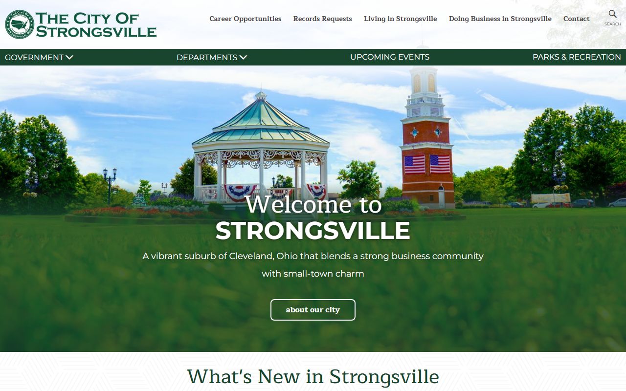 Strongsville city website for local government services