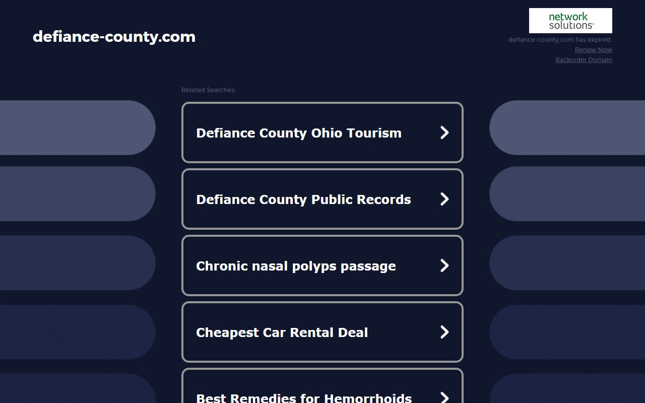 Defiance County Probate Court official website showing marriage license services and court information