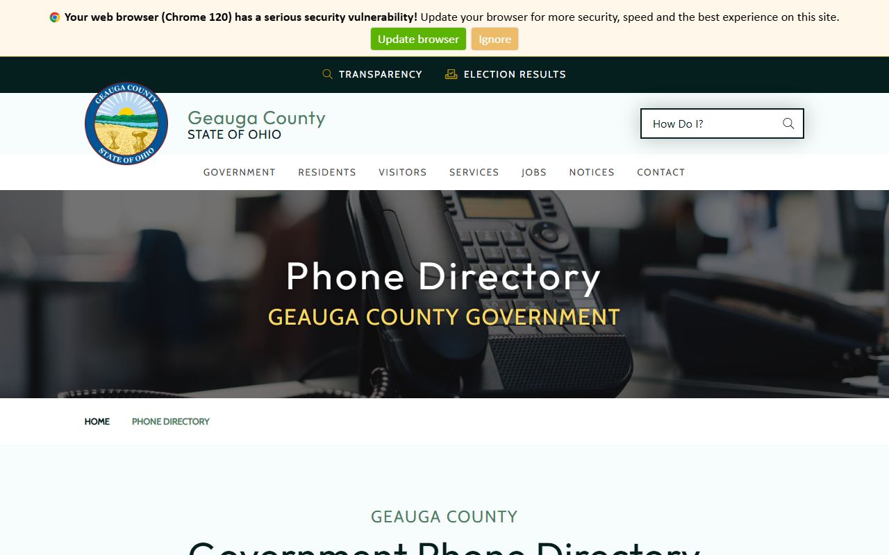 Geauga County Probate Court website showing marriage records search and court information