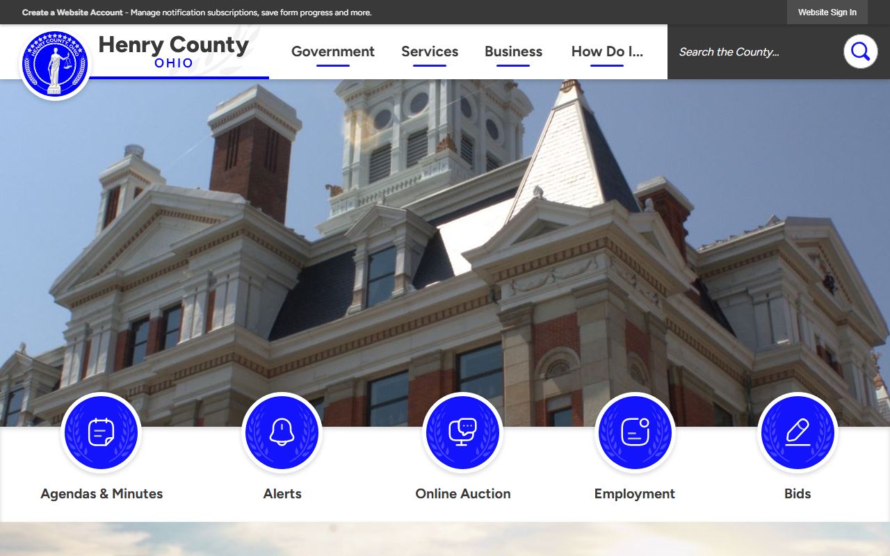 Henry County Probate Court website for marriage license services