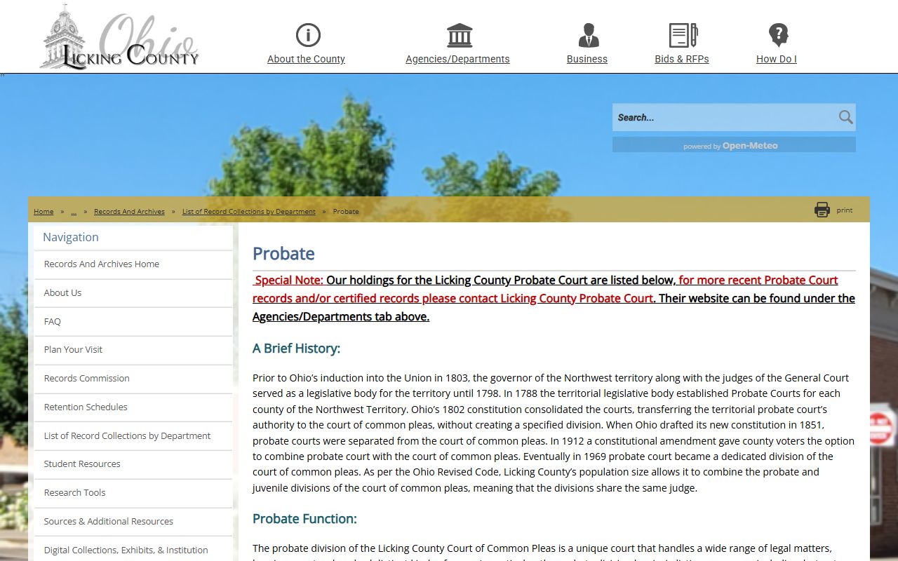 Licking County marriage license records and archives page