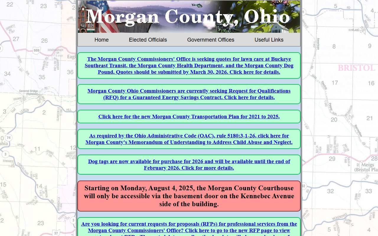 Morgan County Probate Court website with county government services