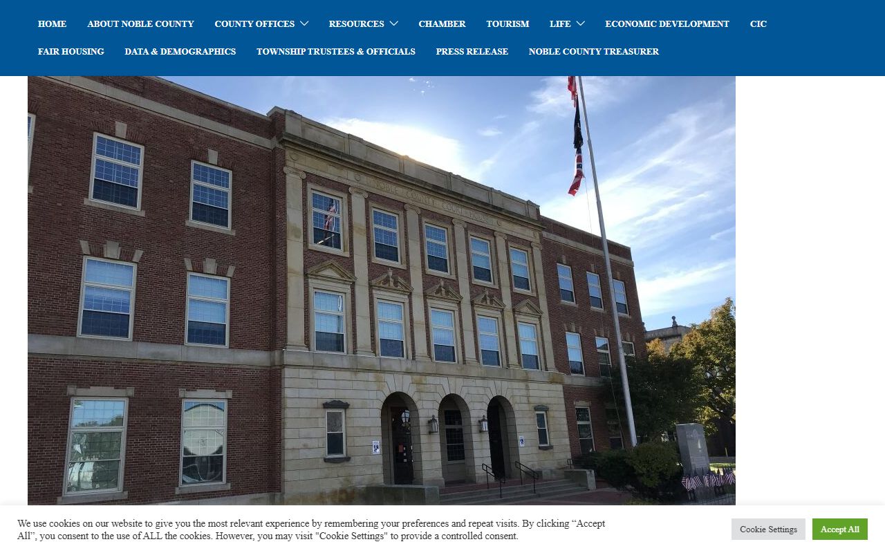 Noble County Probate Court website for marriage license records