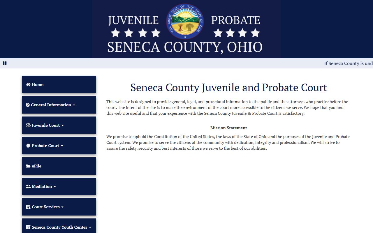 Seneca County marriage license Juvenile Probate Court website