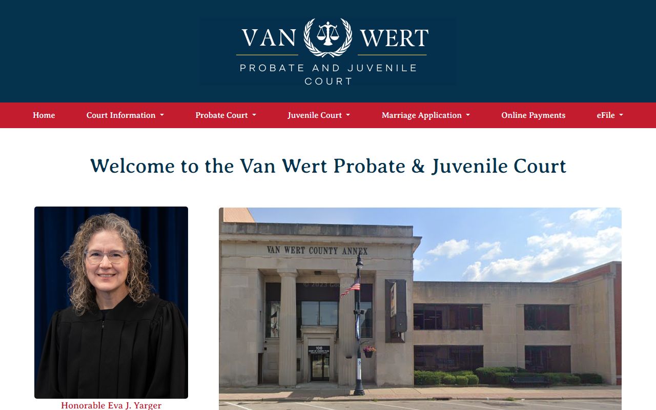 Van Wert County Probate Court marriage license information page