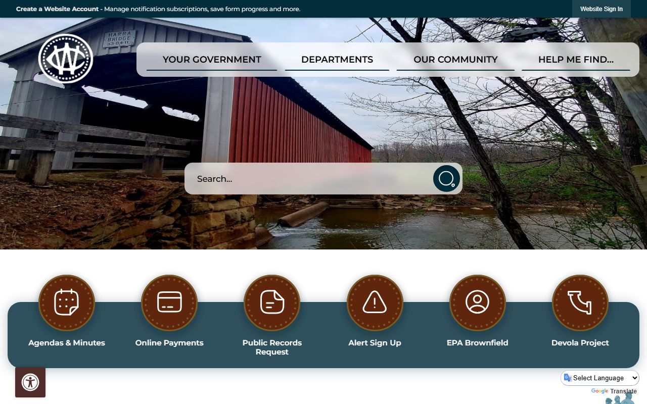 Washington County Probate Court government website in Marietta Ohio
