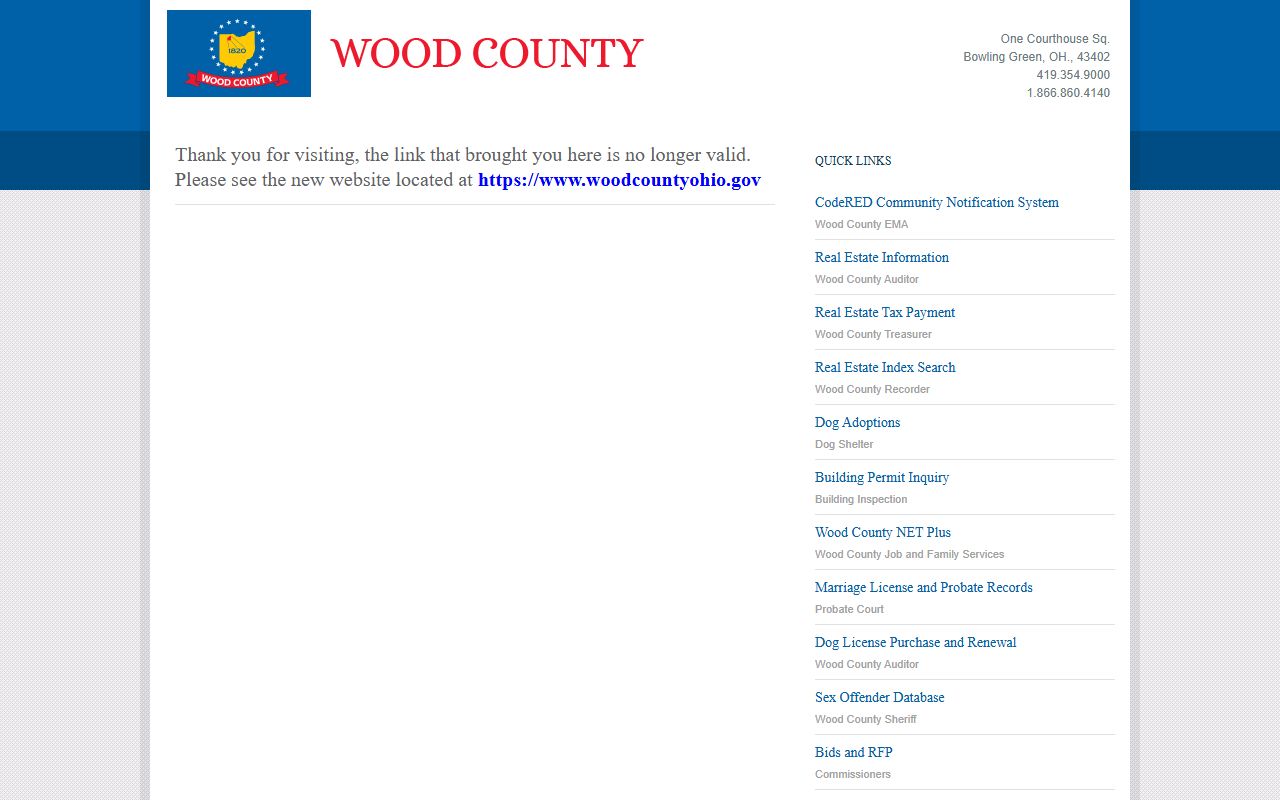 Wood County Probate Court website in Bowling Green Ohio